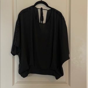 Bat wing bedazzled blouse